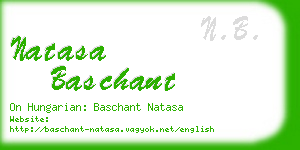 natasa baschant business card